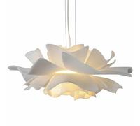 HerfsT Lámpara Colgante Blanca nórdica con Forma de Flor Lámparas de diseño artístico acrílico Creativo Dormitorio Lámpara Colgante de Altura Ajustable para Sala de Estar Restaurante Pasillo Café