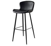 HerfsT - Taburete de bar de metal retro con respaldo, taburetes de salón de belleza, recepción, asiento de cuero, reposapiés y patas de acero al carbono (tamaño: 75 cm, color: rojo) Feito na China