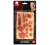 Herida Gore Quemadura De Piel Sangre Roja Gore Látex Cara + Adhesivo Halloween