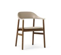 Herit Silla de Comedor con Reposabrazos Tapizada Roble Ahumado/ Arena