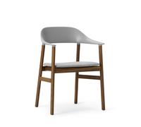 Herit Silla de Comedor con Reposabrazos Tapizada Roble Ahumado/ Gris