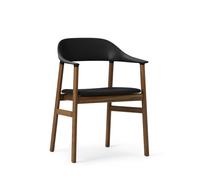 Herit Silla de Comedor con Reposabrazos Tapizada Roble Ahumado/ Negro