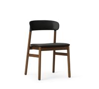 Herit Silla de Comedor Tapizada en Cuero Roble Ahumado/ Negro