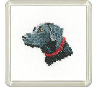 Heritage CFBL1444-A Aida - Kit de punto de cruz (7,5 x 7,5 cm), diseño de labrador negro