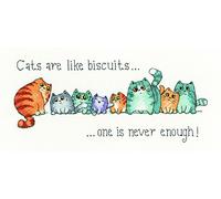 Heritage Crafts Cross Stitch Kit - Cats are like Biscuits