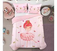 Heritage Kids Prima Ballerina - Juego de edredón de Microfibra Ultra Suave y Ligero Lavable a máquina, tamaño Individual