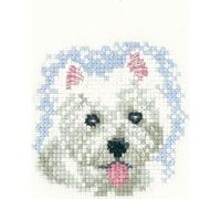 Heritage LFWP1031-A - Kit de punto de cruz (7 x 7 cm), diseño de cachorro Aida Westie (A)
