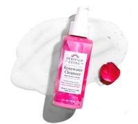 HERITAGE STORE Limpiador facial de agua de rosas, lavado de leche equilibrado de pH purifica y nutre con complejo de escualano y rosa, piel seca a mixta, hipoalergénico, vegano, libre de crueldad,