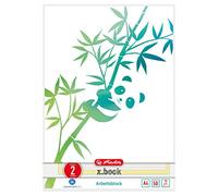 Heritz Greenline - Cuaderno de trabajo (A4, 50 hojas, línea 02, 5 unidades), diseño de panda