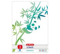 Heritz Greenline - Cuaderno de trabajo (A4, 50 hojas, línea 03, 5 unidades), diseño de panda