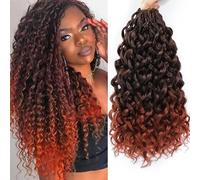 Herkeymidy GoGo Curl Crochet Hair 14 Inch 8 Packs Pre Looped Ocean Wave Crochet Hair Deep Twist Crochet Synthetic Braiding Hair for Women (T350, 18INCH)