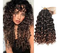 Herkeymidy GoGo Curl Crochet Hair 14 Inch 8 Packs Pre Looped Ocean Wave Crochet Hair Deep Twist Crochet Synthetic Braiding Hair for Women (T30, 18INCH)