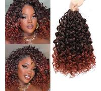 Herkeymidy GoGo Curl Crochet Hair 14 Inch 8 Packs Pre Looped Ocean Wave Crochet Hair Deep Twist Crochet Synthetic Braiding Hair for Women (T350, 14INCH)