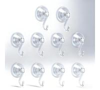 HERKINDNESS 10 piezas Gancho Ventosa, Colgadores de Succion, Ventosas con Gancho, Multiusos Suction Cup Hooks, 45 mm Diámetro, Peso Máximo 5 kg, no Requiere Taladrar Pegar, para Baños, Cocinas
