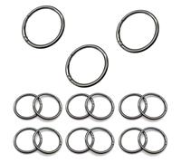 HERKINDNESS 15 Piezas Resistentes y Duraderas Mosquetón Redondo, Aleación de Zinc Plateada Mosqueton Round, Anillo Mousqueton Rond, para Fijar Llaveros, Mochilas, Bolsos y Cinturones