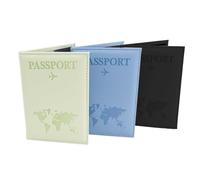 HERKINDNESS Funda Pasaporte, 3 Piezas portadocumentos viaje, 3 Colores Unisex Passport Cover, Impermeable Resistente Desgaste Porta Pasaporte Viaje, Pasaportes Tarjetas Crédito Funda Tarjeta Identific