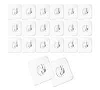 HERKINDNESS Ganchos Autoadhesivos, 20 Piezas Gancho Adhesivo Pared Transparentes, Ganchos Adhesivos para Pared Baño de Alta Transparencia, Instalación Sin Rastros, para Baño, Dormitorio, Cocina