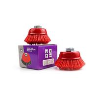 HERKINDNESS Nylon Cepillo Taladro, 2 Piezas Cepillo de Copa de Nylon, Diámetro 63,5 mm Nylon Abrasivo Cepillo, para Desbarbar Eliminar Óxido Decapar Pintura Limpiar Suciedad