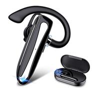 Herklotzn - Auricular Bluetooth para teléfonos portátiles con de carga, auriculares de mano, con una sola oreja para conducir en la oficina