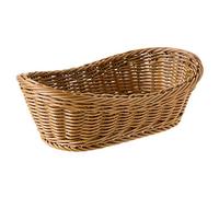 Herklotzn Cesta de Porción de Cesta de Cesta Tejida de Mimbre Oval, Almacenamiento de 11 Pulgadas para Mesa de Almacenamiento Cosmético de Fruta de Comida y Sala de