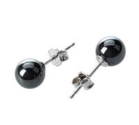 Herklotzn + Pendientes de plata de 925 0,6 cm HOT, Plata 925, hematita