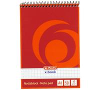 Herlitz 00110635 - Cuaderno (50 hojas, Rojo, A6, 60 g/m², Papel cuadriculado, En