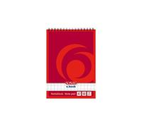 Herlitz 00110734 - Cuaderno (50 hojas, Rojo, A7, 60 g/m², Papel cuadriculado, Encuadernación espiral)