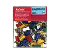 Herlitz 10411148 - Caja de pinzas pala abatibles (80 unidades, 19 mm)