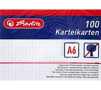 Herlitz 10621415 - Fichas (A6, Paquete de 100), blanco