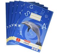 Herlitz 10767267 - Cuaderno (A4, línea 02, 32 hojas, diseño: delfín, FSC Mix, 5 unidades)