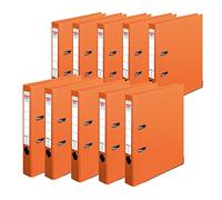 herlitz 10834869 maX.file protect - Archivador (A4, lomo de 5 cm, cubierta de polipropileno, 10 unidades), color naranja