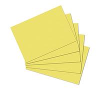 Herlitz 10836484 - Fichas (A6, en blanco, 100 unidades), color amarillo | Para escuela, estudio y oficina