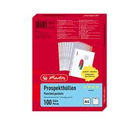 Herlitz 10840320 - Lote de fundas portadocumentos (100 unidades, A4, resistentes al agua)