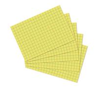 Herlitz 10901445 - Fichas (A6, cuadriculadas, 100 unidades), color amarillo | Para escuela, estudio y oficina