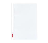 Herlitz 11317104 Quality - Funda archivadora, 10 unidades, A4, polipropileno, portada transparente con tira de papel para rotular, color blanco