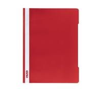 Herlitz 11317138 Quality - Funda archivadora, 10 unidades, A4, polipropileno, portada transparente con tira de papel para rotular, color rojo