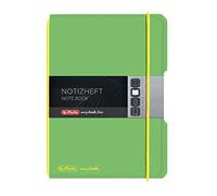 Herlitz 11361581 Flex - Cuaderno A6, 40 hojas cuadriculadas), Verde Claro, 5 unidades)