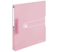 Herlitz 11409026 - Archivador (tamaño A4, 2 anillas, 25 mm, lámina de polipropileno), color rosa transparente