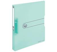 Herlitz 11409042 - Archivador (tamaño A4, 2 anillas, 25 mm, lámina de polipropileno), color menta transparente