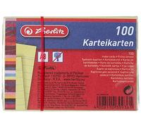 Herlitz 1150507 - Fichas (A5, 100 Unidades), Color Blanco, Color Amarillo A8