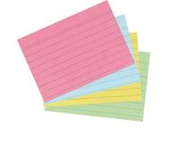 Herlitz 1150507, Tarjetas A7, 200 ojas, Multicolor | rosa, azul, amarillo y verde, para la escuela, el estudio y la oficina