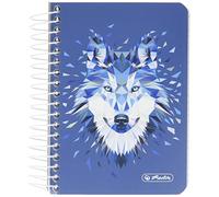 Herlitz 50027262 - Cuaderno de notas con tapa intercambiable, A4, 2 x 40 hojas, diseño de lobo, color zorro Notizbuch
