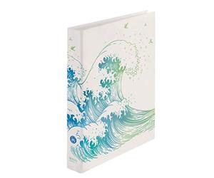 Herlitz 50033416 MAX. Carpeta archivadora de anillas A4, mecanismo de 2 anillas, diseño: Greenline Wave, 1 unidad