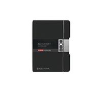 Herlitz 50033768 - Cuaderno flexible (A5, 40 hojas, punteado, aspecto de piel en antracita, 1 unidad)