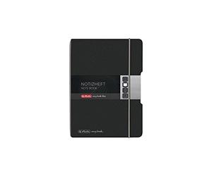 Herlitz 50033768 - Cuaderno flexible (A5, 40 hojas, punteado, aspecto de piel en antracita, 1 unidad)