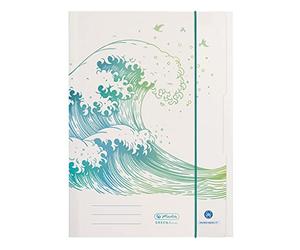 Herlitz 50033928 - Carpeta A4, diseño de ondas, color verde