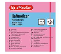 Herlitz 790774 Bloc de notas adhesivas (75 x 75 mm, 320 hojas, color naranja neón