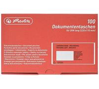 Herlitz 792705 - Bolsa para documentos DL, 100 unidades, autoadhesivas
