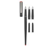 Herlitz 8623001 - Pluma con 5 piezas de plástico y tres puntas, negro