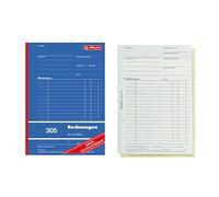 Herlitz 888511 - Libro de facturas A5, 2 x 50 hojas con papel de carbón, 10 unidades (idioma español no garantizado) A5